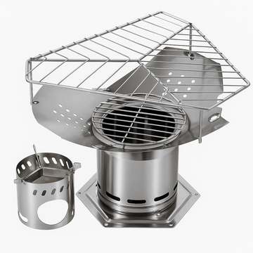 Ti-Atomi Titanium Wood Stove - Portable Secondary Combustion